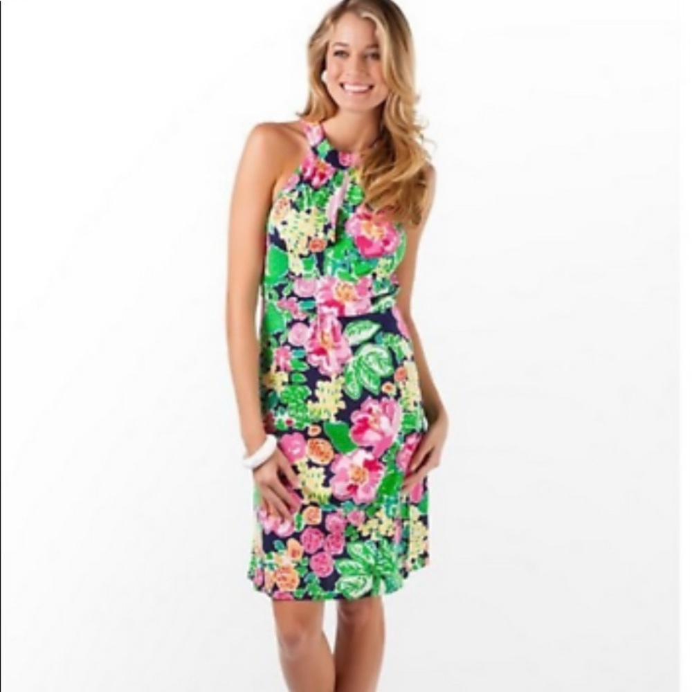 Lilly Pulitzer Vibrant Floral Mini Dress - Pink, Green, Yellow